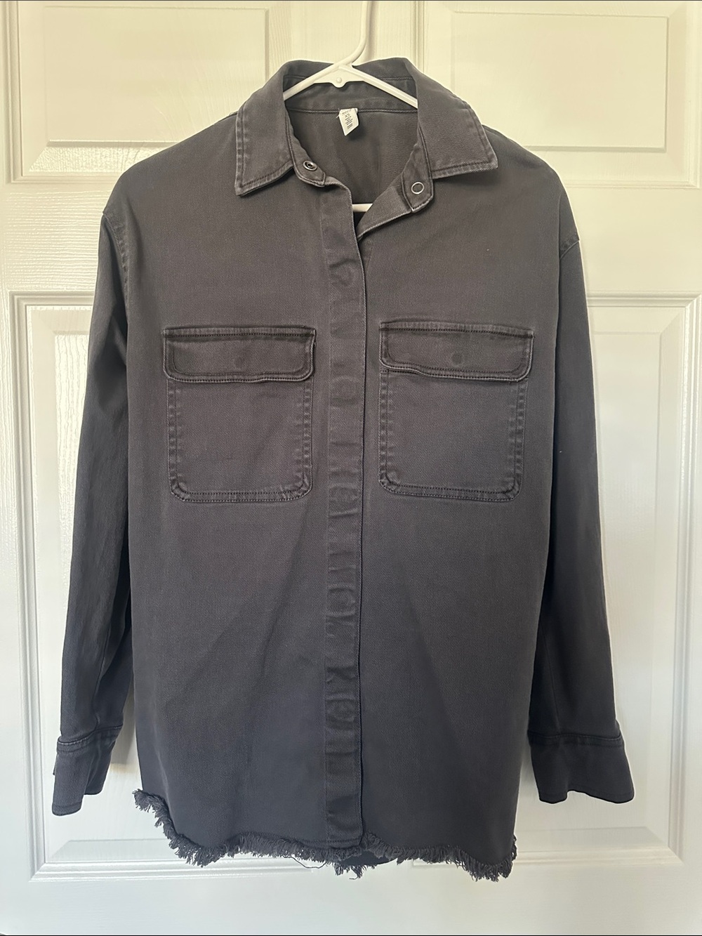 BP Washed Charcoal Shirt Jacket with Chest Pockets